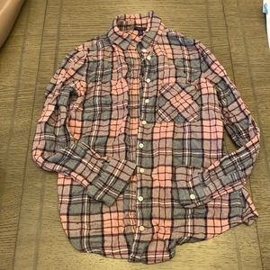 Aeropostale size small pink flannel button down